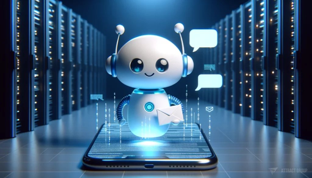 Balancing Security and Accessibility. A friendly-looking robot character with a rounded white body, blue accents, and large expressive eyes.