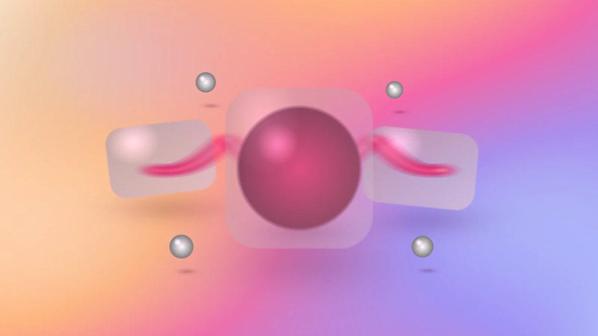 Abstract mobile analytics lens with frosted glass panels and a crimson data core on a luminous multicolor aurora gradient.
