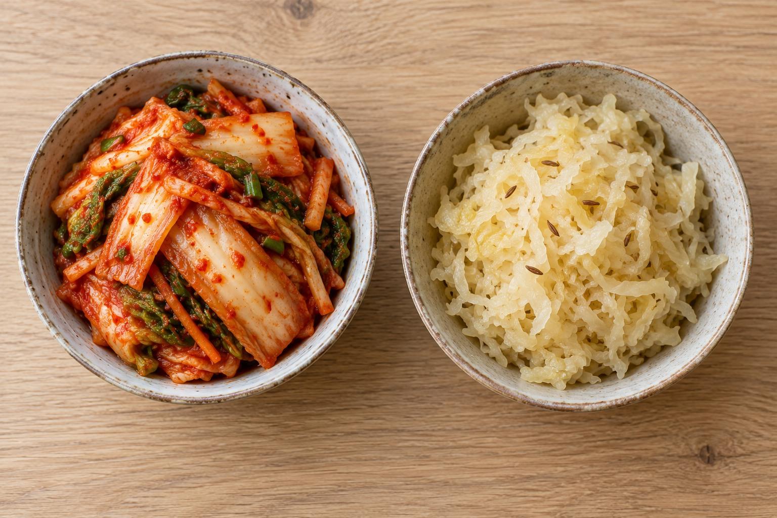 Kimchi vs Sauerkraut: Taste, Ingredients, and Live Cultures