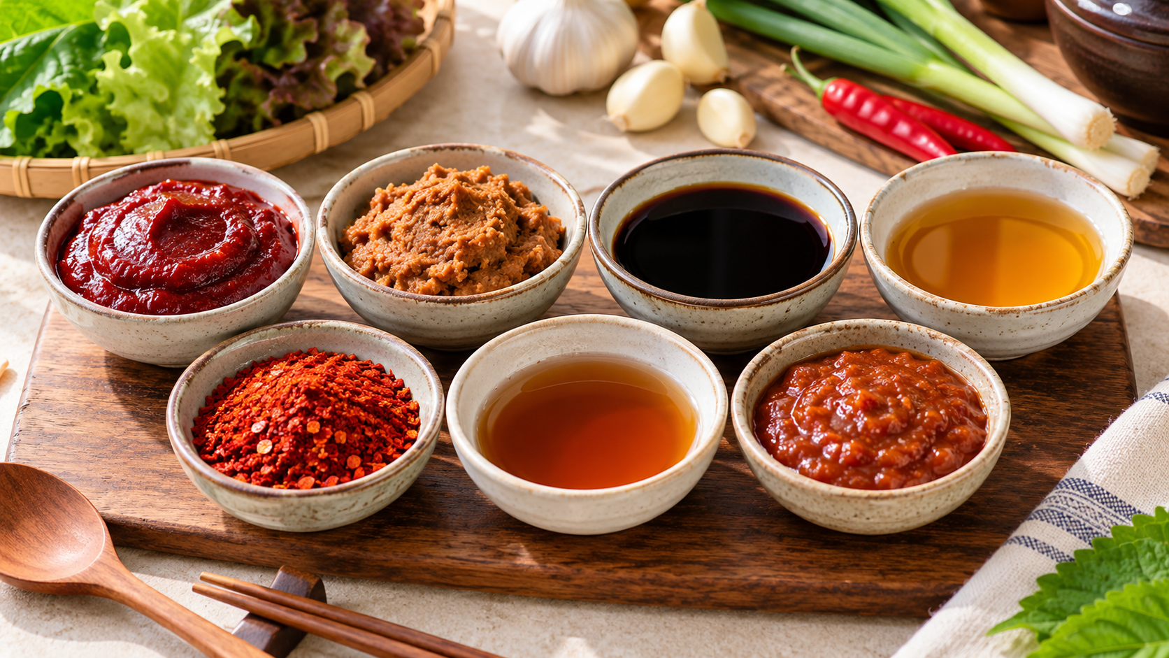 Korean Food Condiments: 7 Essential Sauces and Seasonings for Beginners