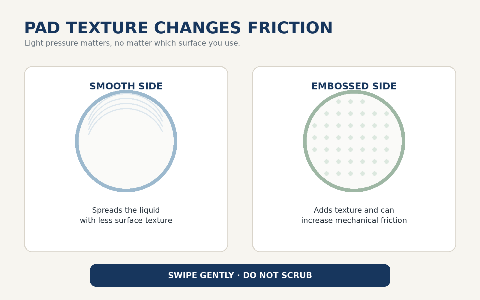 Comparison of smooth and embossed toner pad surfaces and their effect on skin friction