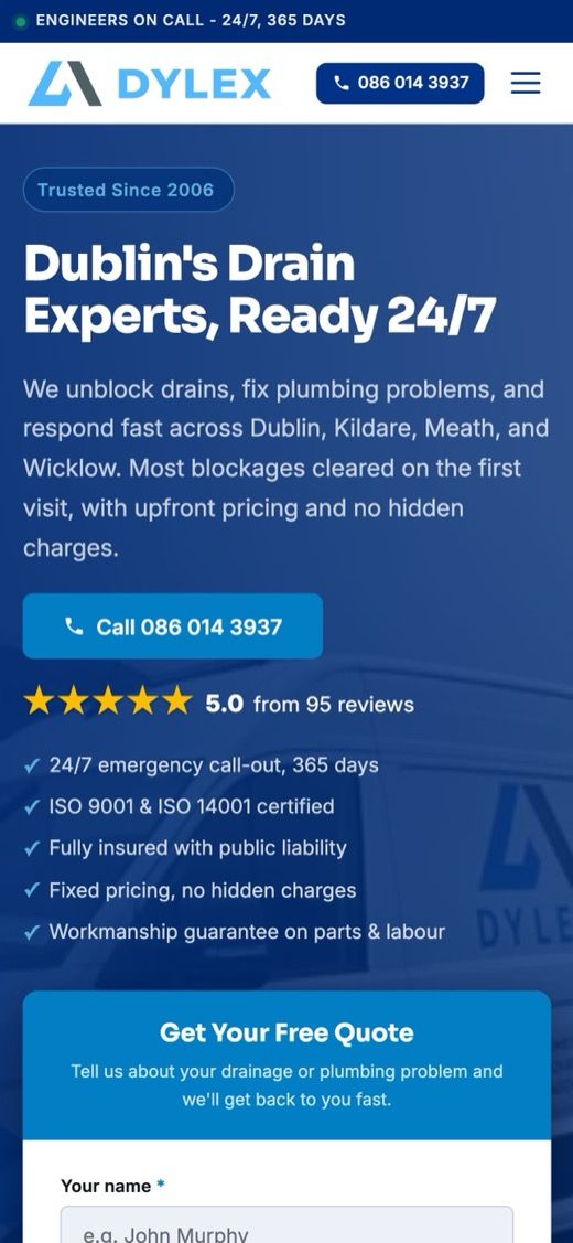 New Dylex homepage on mobile