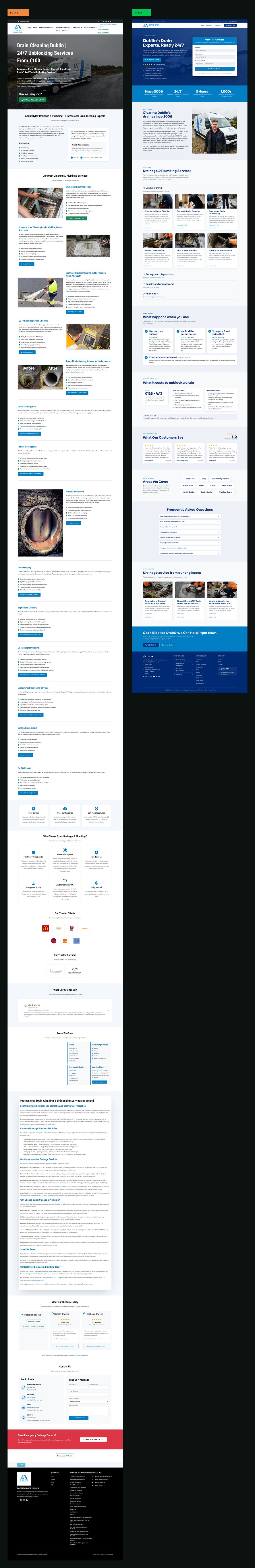 Old and new Dylex homepage at the same scale