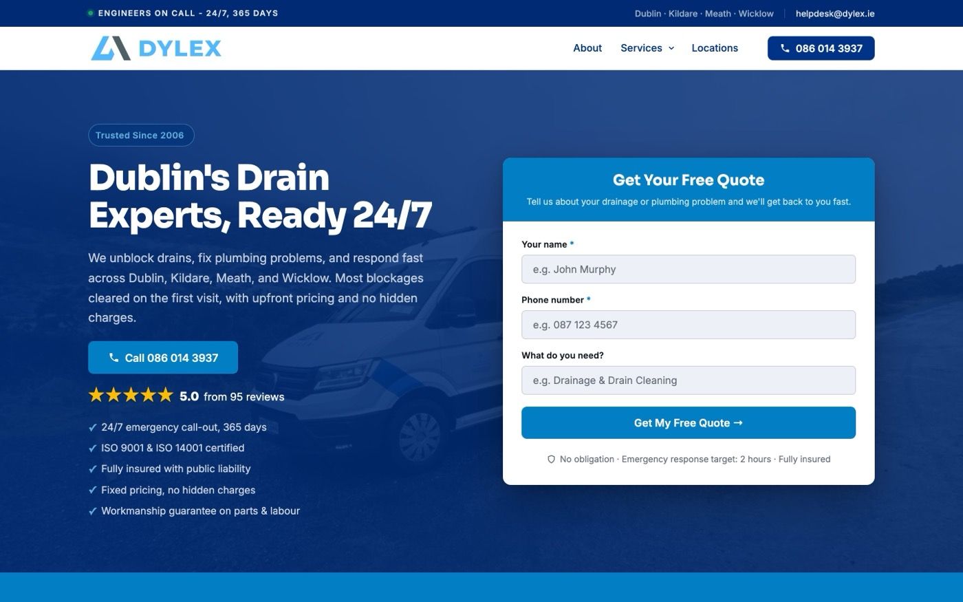 New Dylex homepage on desktop