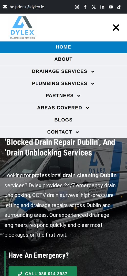 Old Dylex mobile menu