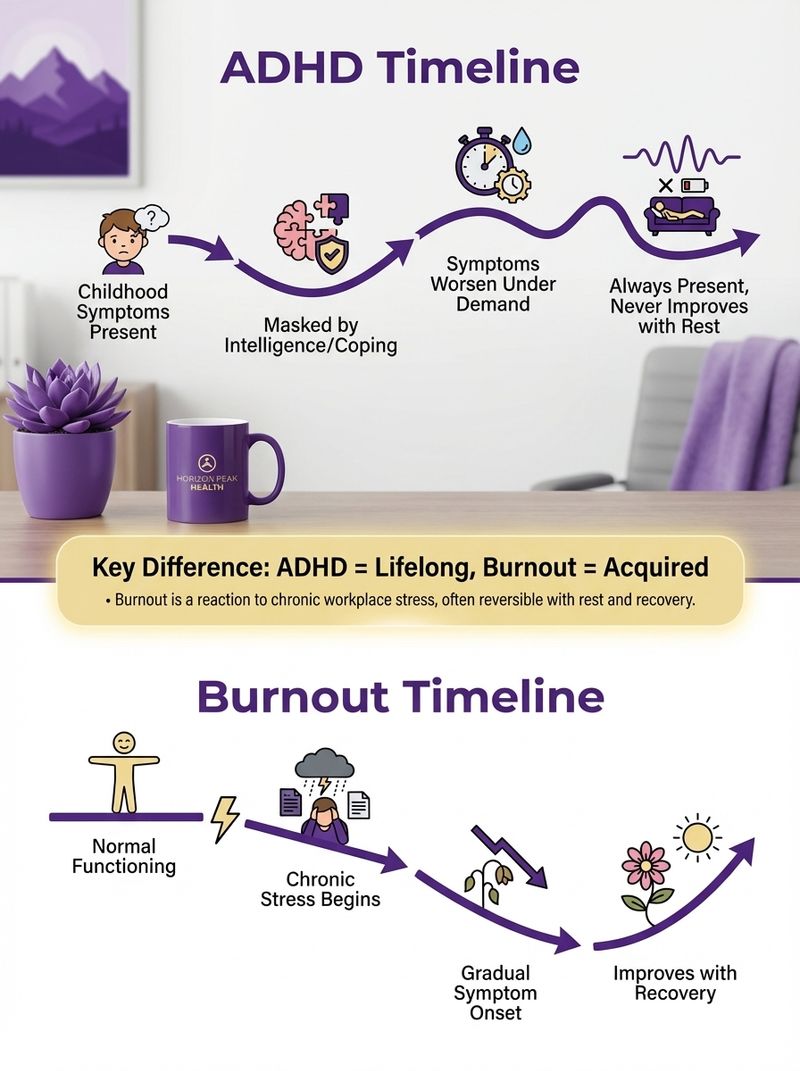 adhd burnout key differentiators timeline