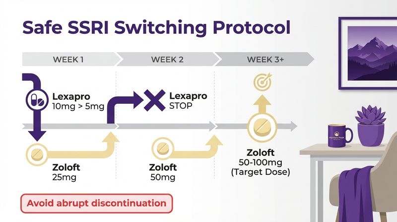 medication switching cross taper timeline infographic