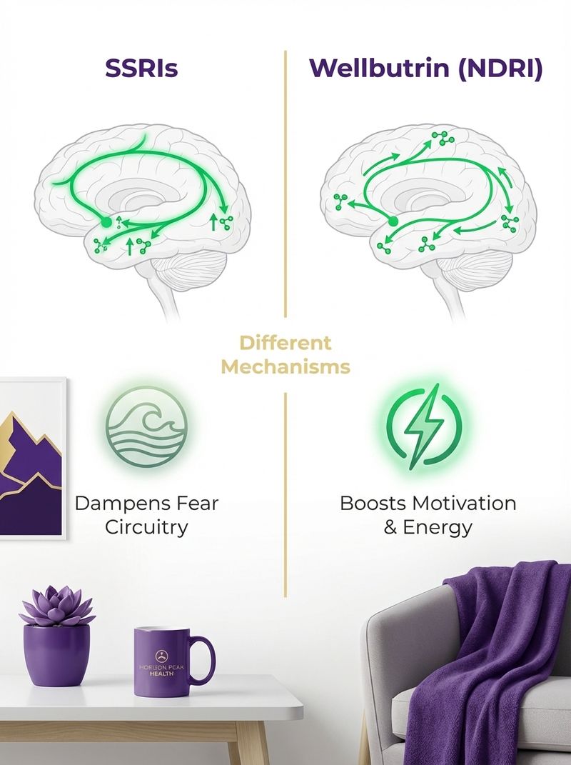 wellbutrin vs ssris neurotransmitter comparison