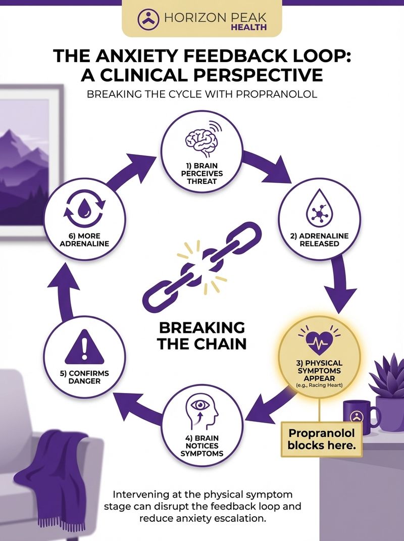 propranolol anxiety feedback loop infographic