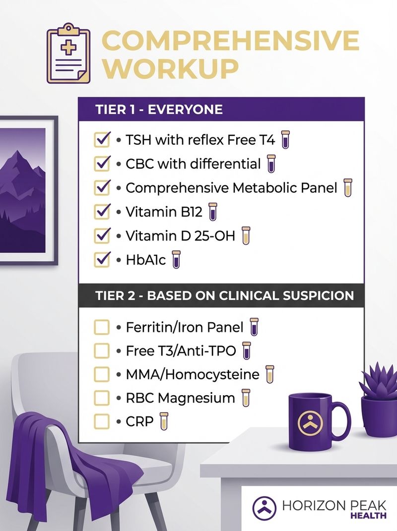 comprehensive lab panel anxiety depression checklist