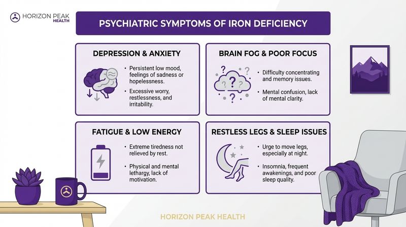 ferritin psychiatric symptoms iron deficiency