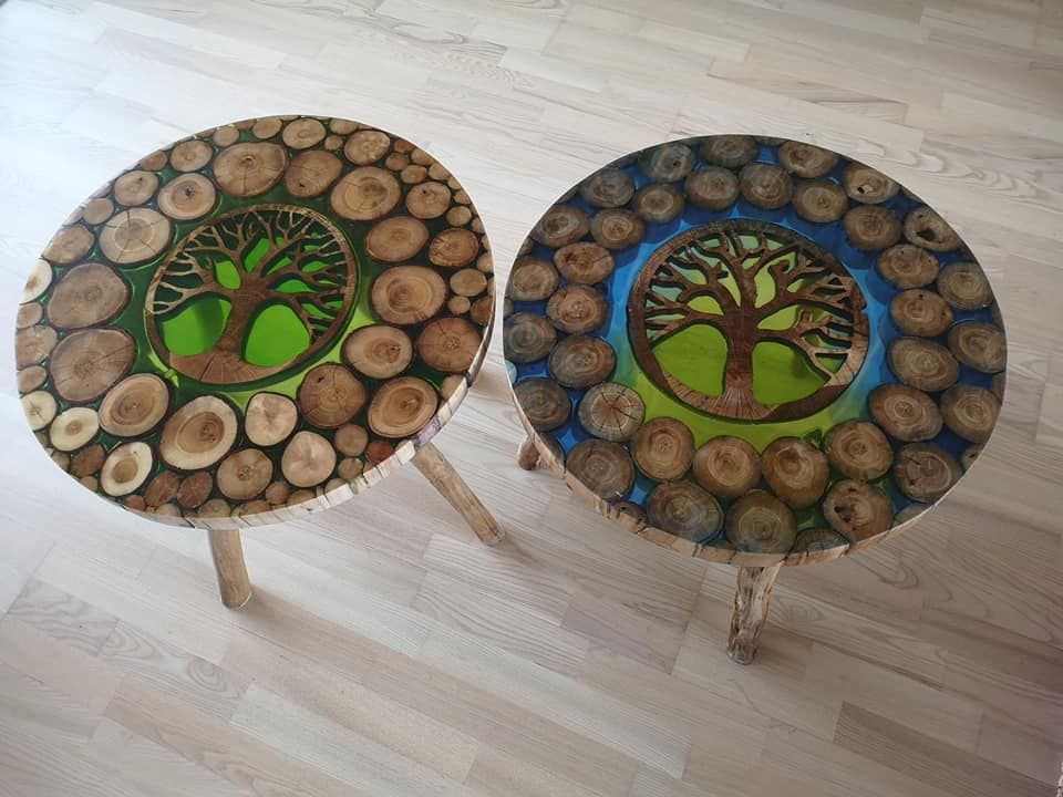 oak resin table