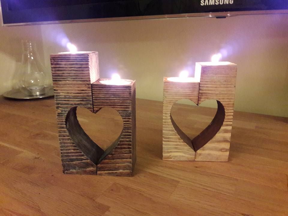 Heart candle holders