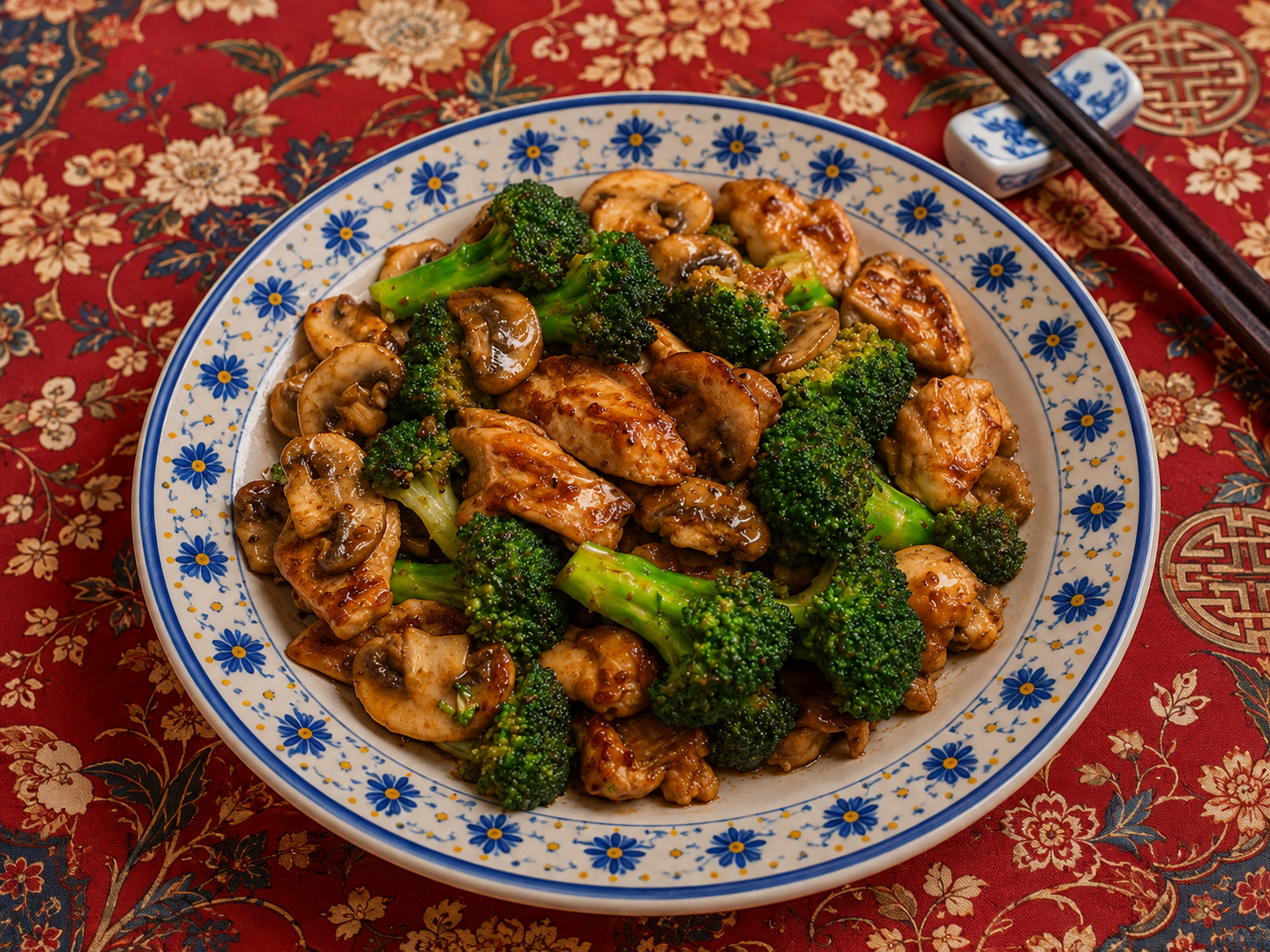 podstawowy kurczak z brokułami stir-fry