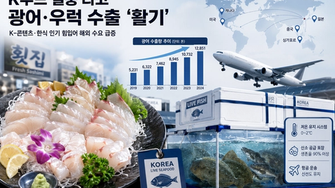 K푸드 바람에 광어·우럭, 세계 식탁으로