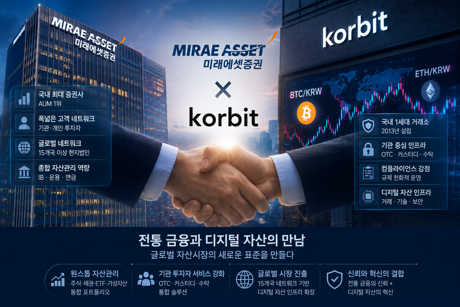 미래에셋·코빗 결합, 전통 금융과 암호화폐의 역사적 합류