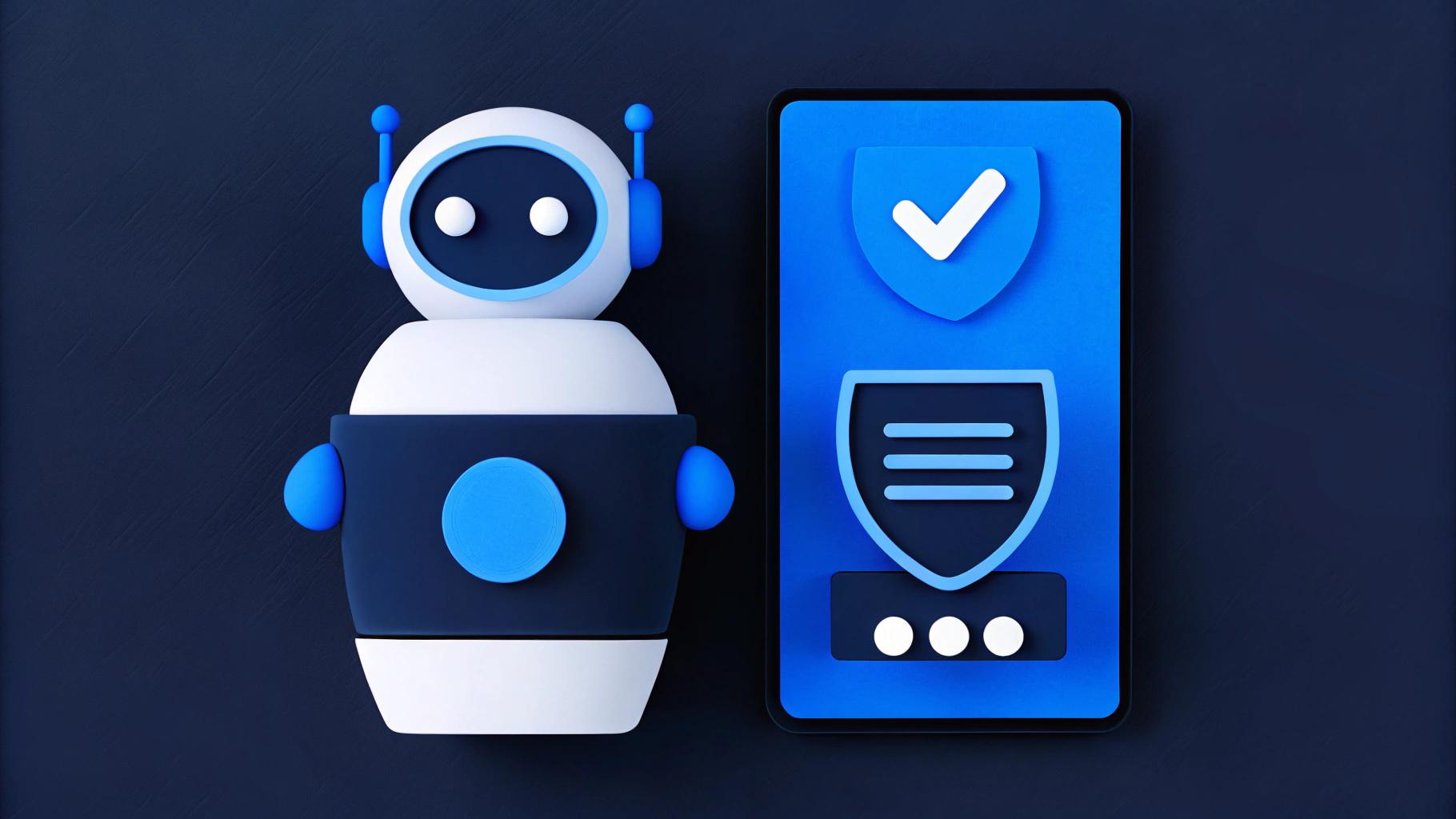 image of a robot and a secure webpage 