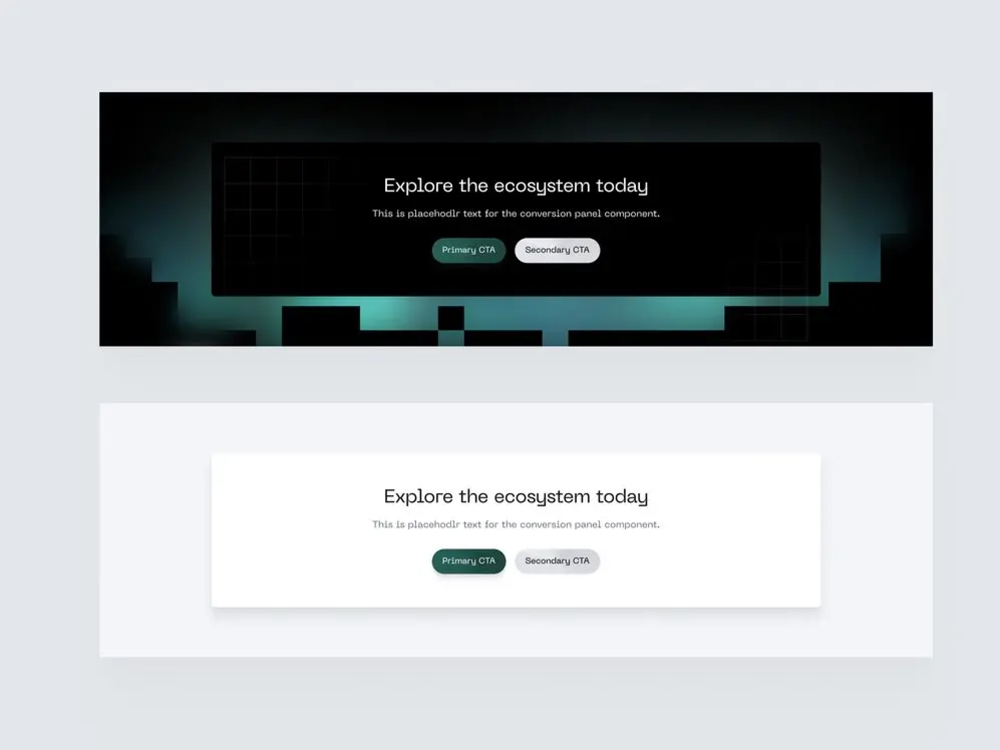 Molecules - like conversion panels - from the Trust Machines design system.