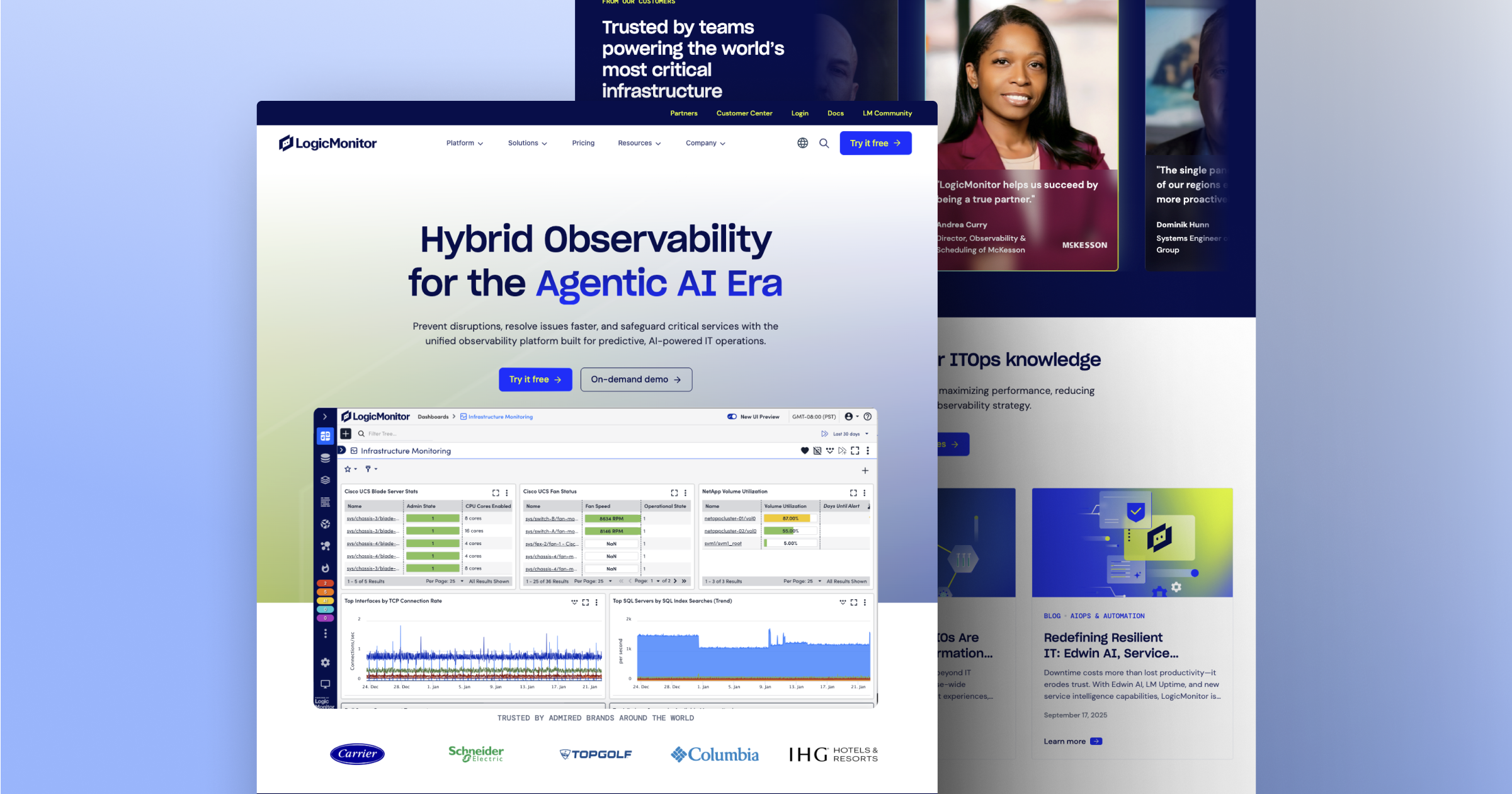 LogicMonitor Homepage Design