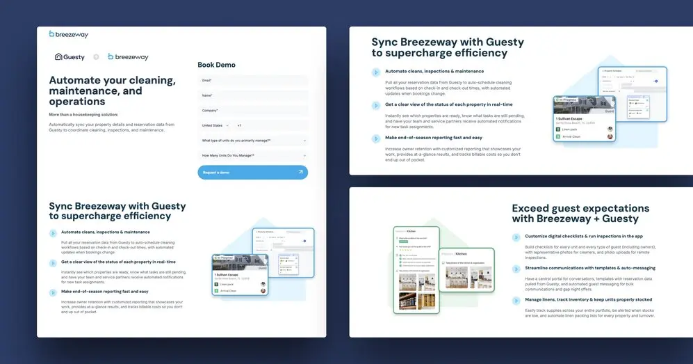 Breezeaway and Guesty platform demonstration for automating cleaning and maintenance operations.