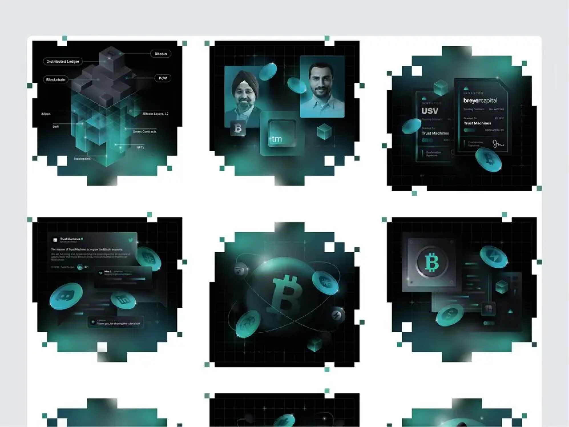 Custom illustrations.