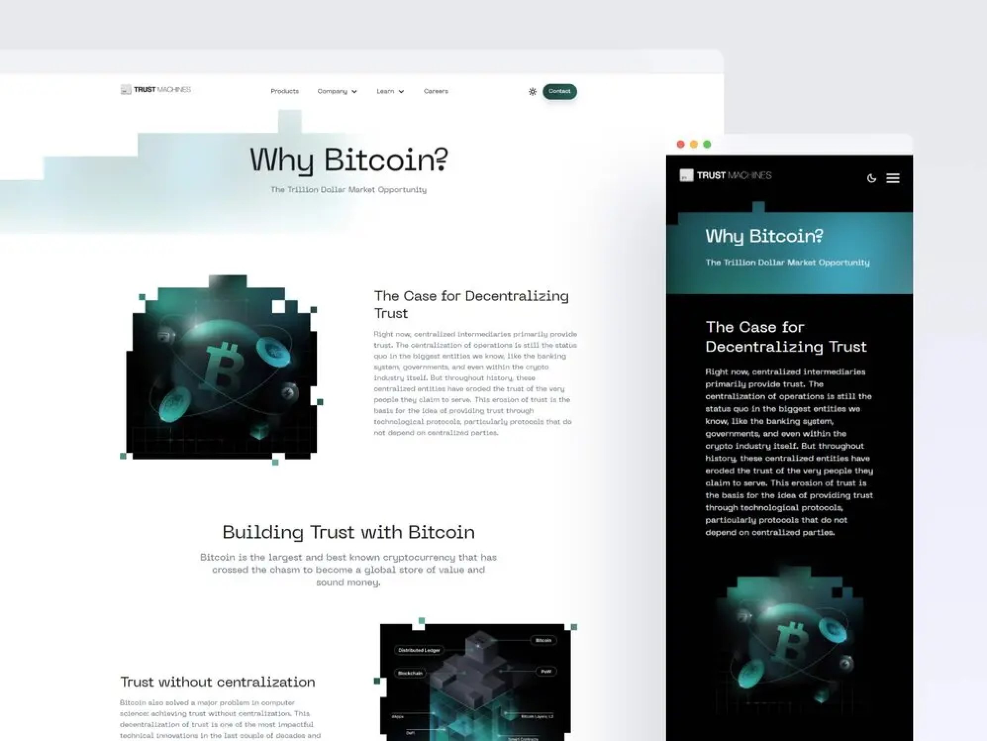 Page layout for the "Why Bitcoin" page.