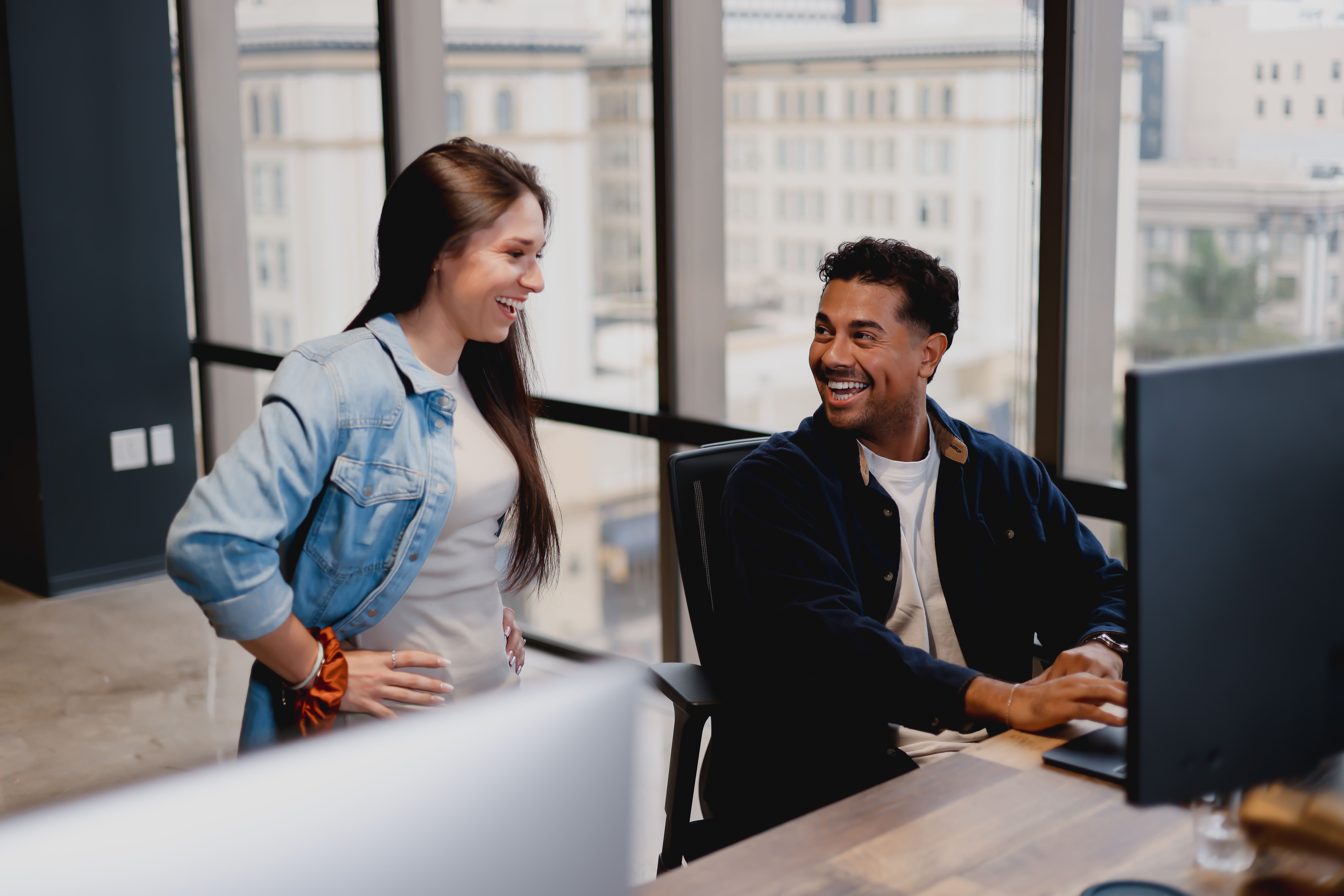 Smiling professionals