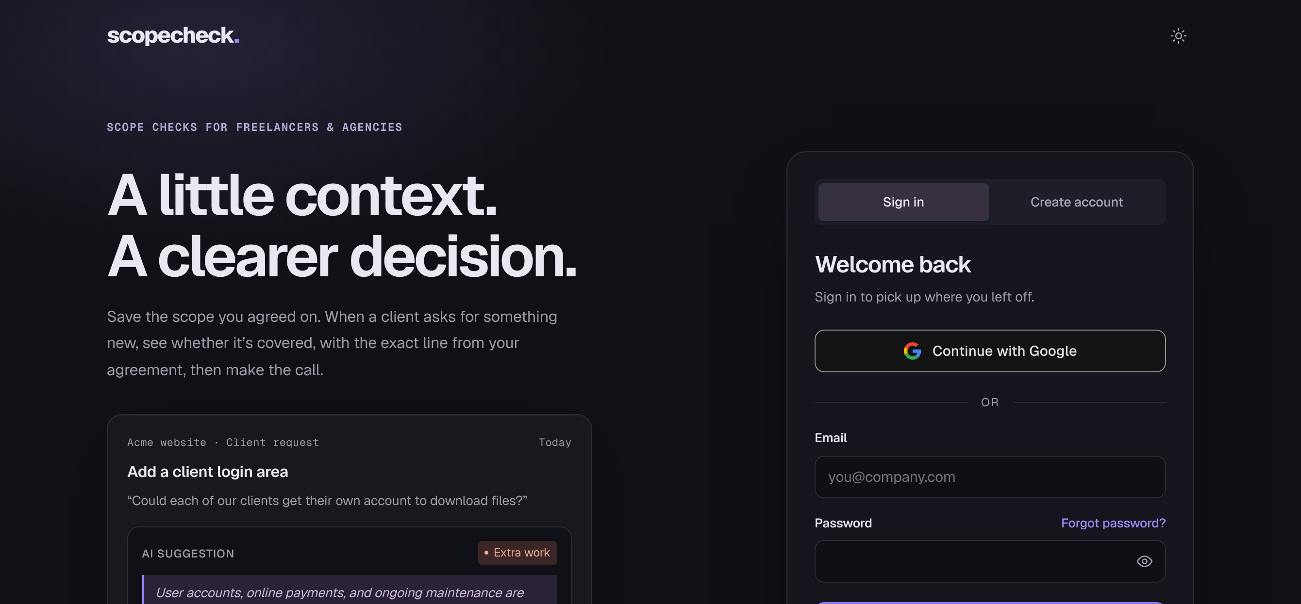 ScopeCheck — AI Scope-Creep Checker