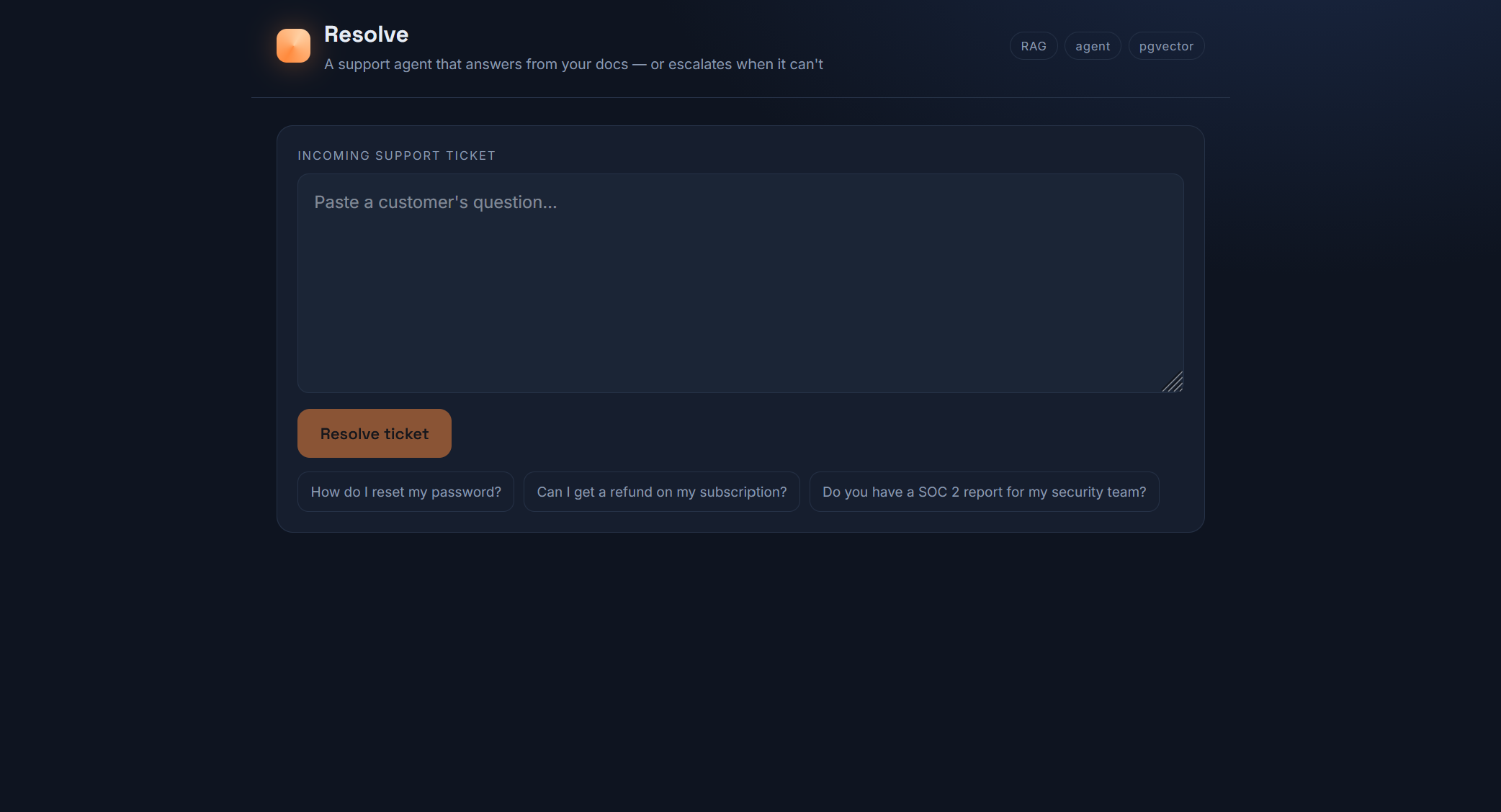 Resolve — AI Support Ticket Agent