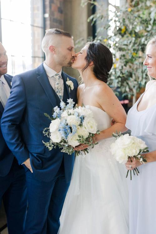 Melanie and Kyle's Flower-Filled Rooftop Celebration Best Wedding Florist Ohio