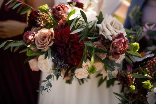 Natural, Mauve-Toned Florals at Magnolia Hill Farm Best Wedding Florist Ohio