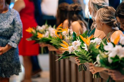 Modern Tropical Florals for Ben & Paulina at High Line Car House Best Wedding Florist Ohio