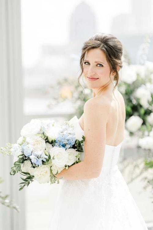 Melanie and Kyle's Flower-Filled Rooftop Celebration Best Wedding Florist Ohio