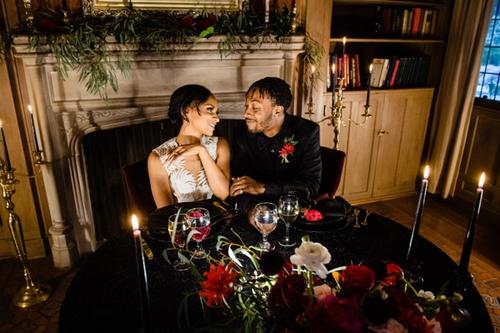 A Moody, Romantic Styled Shoot at Beverly Mansion Best Wedding Florist Ohio