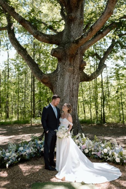 Bailey and Tyler's Cool Pastels at Retreat 21 Best Wedding Florist Ohio