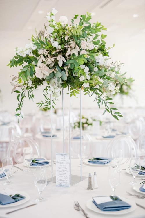 Bonnie and Joey's Clean Whites with a Touch of Something Blue at the Columbus Museum of Art Best Wedding Florist Ohio