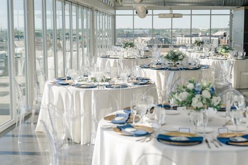 Cool Blues on the Rooftop Venue, Revery Best Wedding Florist Ohio