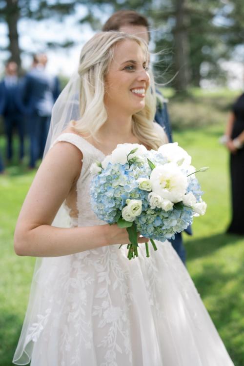 Mitchell and Claire's Bountiful Hydrangea and Peony-Filled Florals Best Wedding Florist Ohio