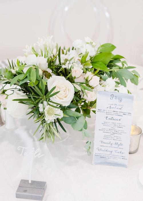 Bonnie and Joey's Clean Whites with a Touch of Something Blue at the Columbus Museum of Art Best Wedding Florist Ohio