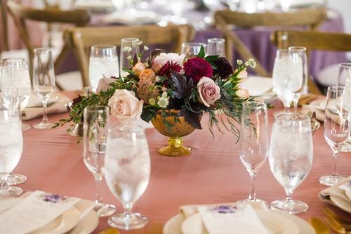 Natural, Mauve-Toned Florals at Magnolia Hill Farm Best Wedding Florist Ohio