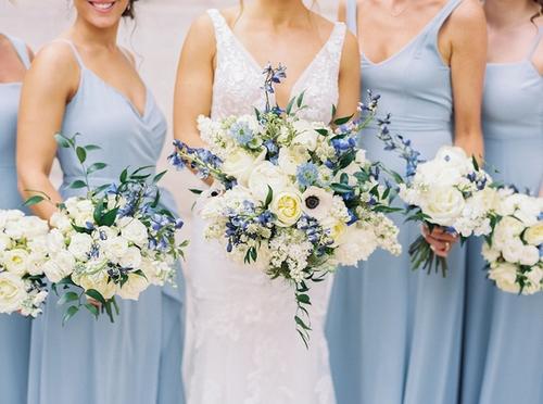 Beautiful Blues for Charlotte and Tim at The Fives Best Wedding Florist Ohio