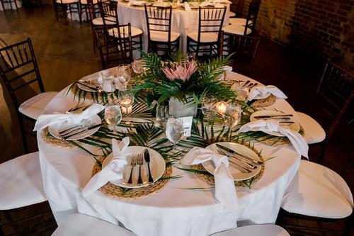 Modern Tropical Florals for Ben & Paulina at High Line Car House Best Wedding Florist Ohio