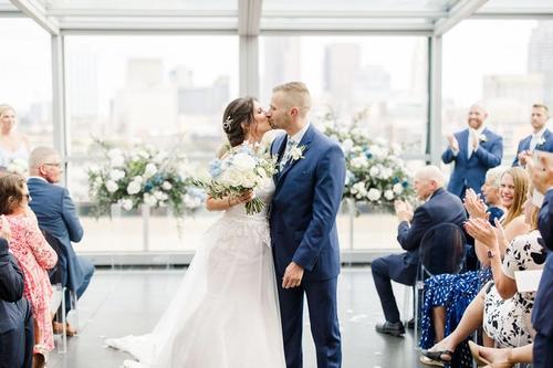 Melanie and Kyle's Flower-Filled Rooftop Celebration Best Wedding Florist Ohio