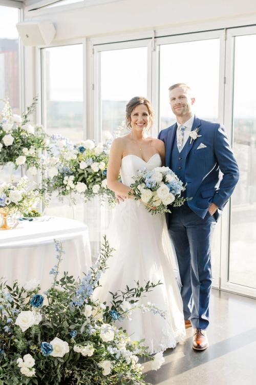 Melanie and Kyle's Flower-Filled Rooftop Celebration Best Wedding Florist Ohio