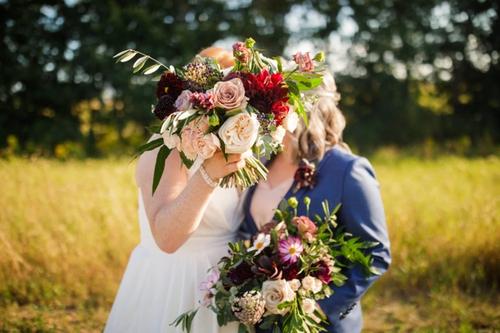 Natural, Mauve-Toned Florals at Magnolia Hill Farm Best Wedding Florist Ohio