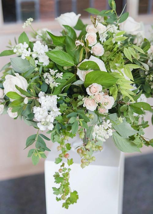 Bonnie and Joey's Clean Whites with a Touch of Something Blue at the Columbus Museum of Art Best Wedding Florist Ohio