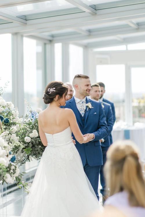 Melanie and Kyle's Flower-Filled Rooftop Celebration Best Wedding Florist Ohio