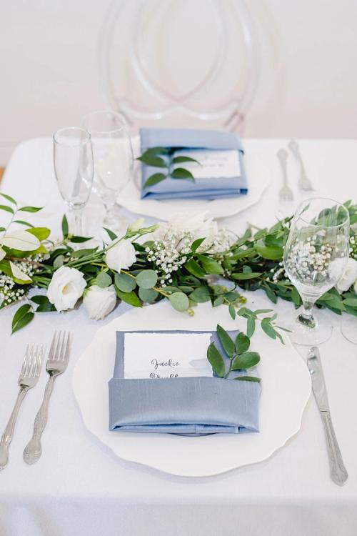 Bonnie and Joey's Clean Whites with a Touch of Something Blue at the Columbus Museum of Art Best Wedding Florist Ohio