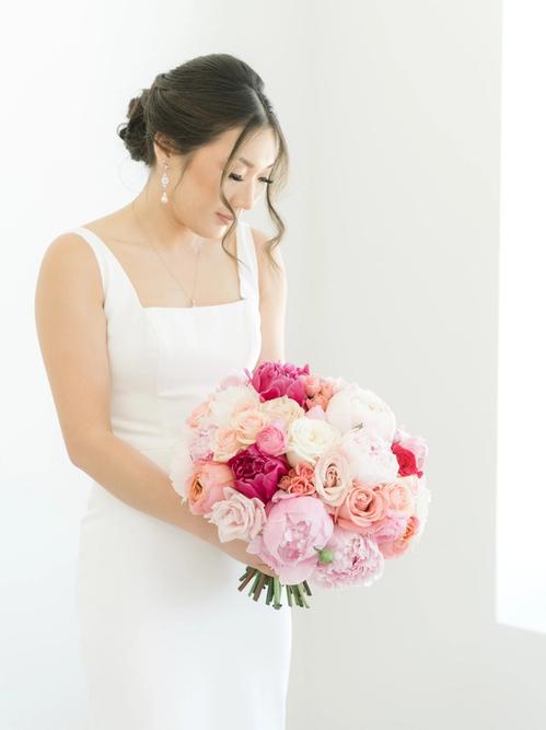 Jessica and Nick's Modern Pinks at Magnolia Hill Farm Best Wedding Florist Ohio