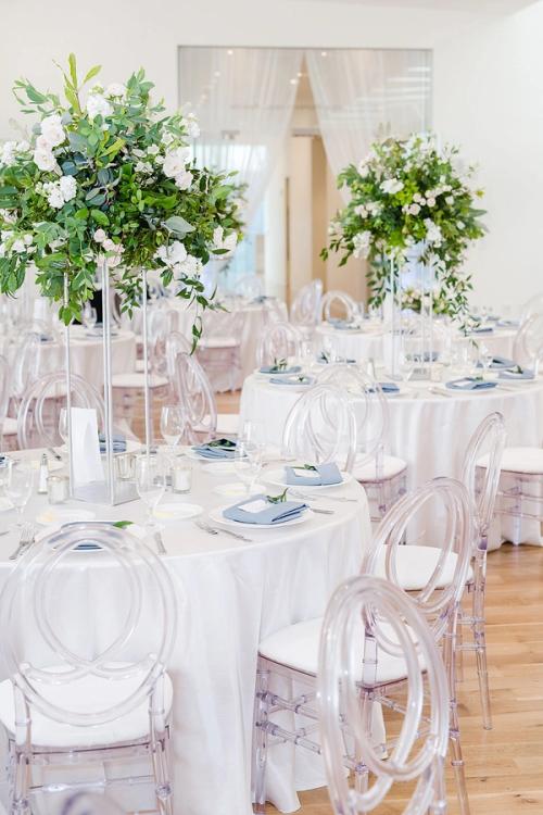 Bonnie and Joey's Clean Whites with a Touch of Something Blue at the Columbus Museum of Art Best Wedding Florist Ohio